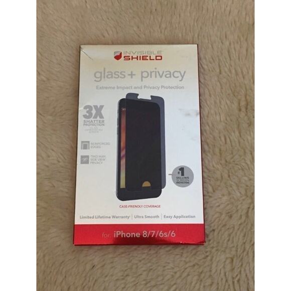 ZAGG Apple iPhone 8/7/6s/6 InvisibleShield Glass+ Privacy Screen Protector - Picture 1 of 2